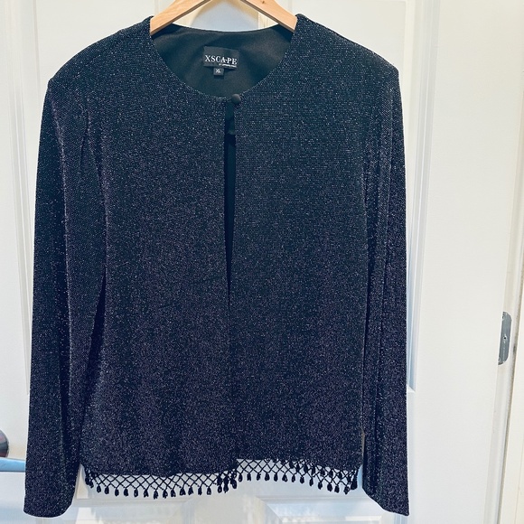 XSCAPE by Lawrence Kurtz SZ XL Metallic Shell Cardigan - Picture 1 of 4